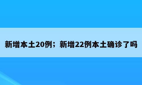 新增本土20例；新增22例本土确诊了吗