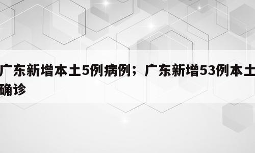 广东新增本土5例病例；广东新增53例本土确诊
