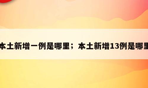 本土新增一例是哪里；本土新增13例是哪里