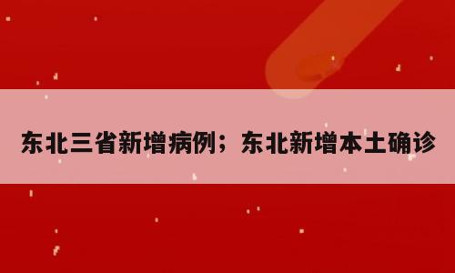 东北三省新增病例；东北新增本土确诊