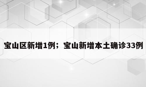 宝山区新增1例；宝山新增本土确诊33例