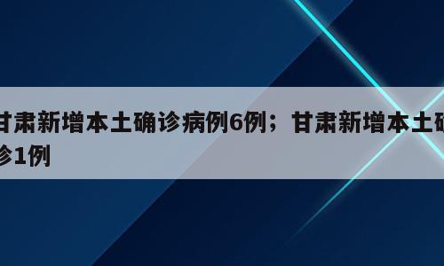 甘肃新增本土确诊病例6例；甘肃新增本土确诊1例