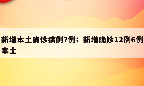 新增本土确诊病例7例；新增确诊12例6例本土
