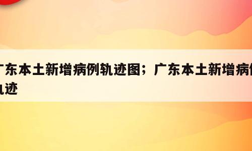 广东本土新增病例轨迹图；广东本土新增病例轨迹