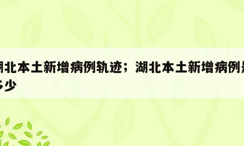 湖北本土新增病例轨迹；湖北本土新增病例是多少