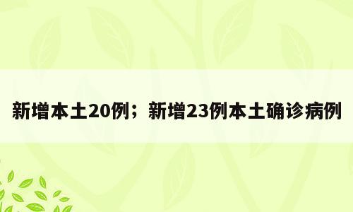 新增本土20例；新增23例本土确诊病例