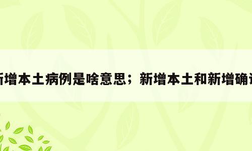 新增本土病例是啥意思；新增本土和新增确诊
