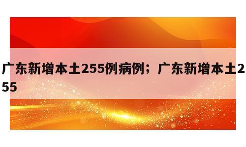 广东新增本土255例病例；广东新增本土255
