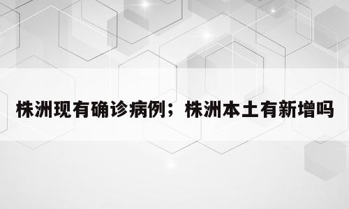 株洲现有确诊病例；株洲本土有新增吗