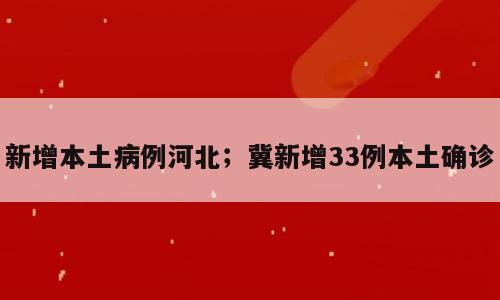 新增本土病例河北；冀新增33例本土确诊