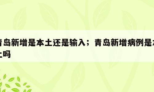 青岛新增是本土还是输入；青岛新增病例是本土吗