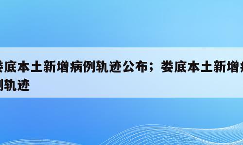 娄底本土新增病例轨迹公布；娄底本土新增病例轨迹