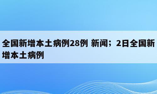 全国新增本土病例28例 新闻；2日全国新增本土病例