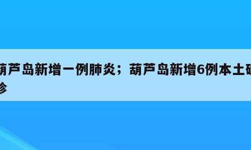葫芦岛新增一例肺炎；葫芦岛新增6例本土确诊