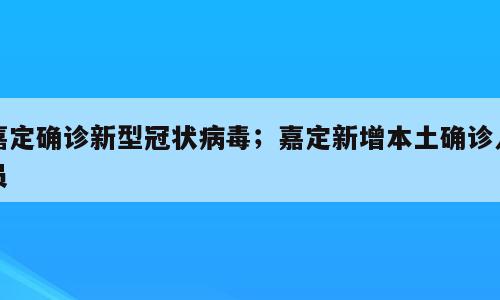 嘉定确诊新型冠状病毒；嘉定新增本土确诊人员