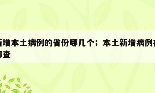 新增本土病例的省份哪几个；本土新增病例在哪查
