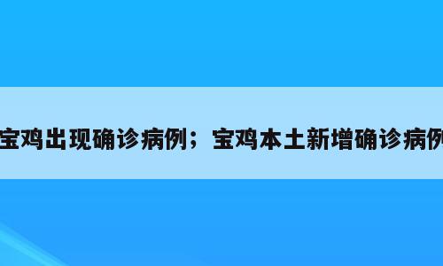 宝鸡出现确诊病例；宝鸡本土新增确诊病例
