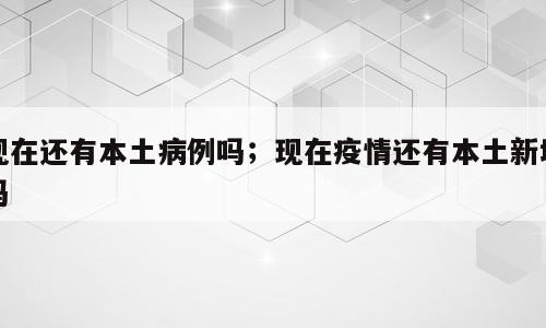 现在还有本土病例吗；现在疫情还有本土新增吗