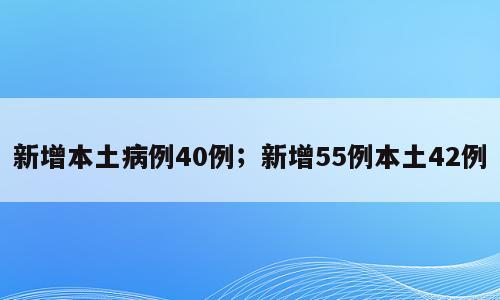 新增本土病例40例；新增55例本土42例