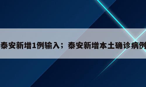 泰安新增1例输入；泰安新增本土确诊病例