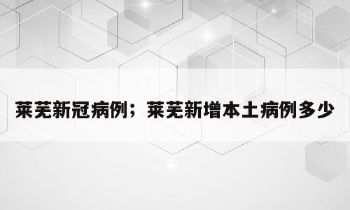 莱芜新冠病例；莱芜新增本土病例多少