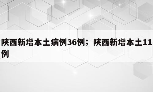 陕西新增本土病例36例；陕西新增本土11例