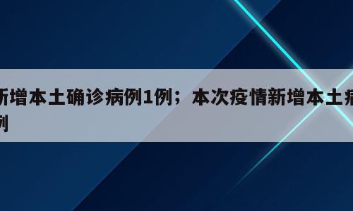 新增本土确诊病例1例；本次疫情新增本土病例