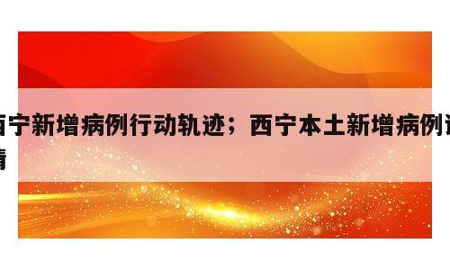 西宁新增病例行动轨迹；西宁本土新增病例详情