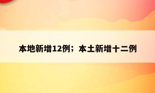 本地新增12例；本土新增十二例