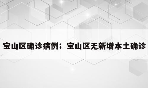 宝山区确诊病例；宝山区无新增本土确诊