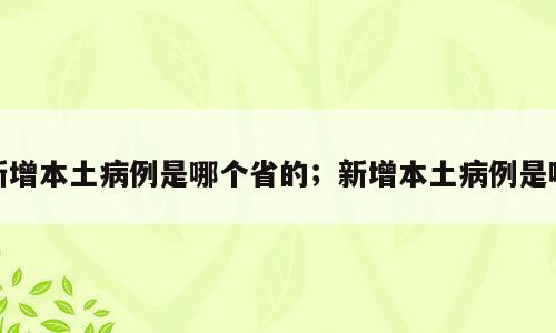 新增本土病例是哪个省的；新增本土病例是哪