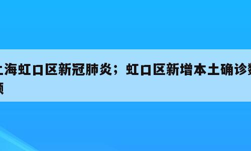 上海虹口区新冠肺炎；虹口区新增本土确诊数额