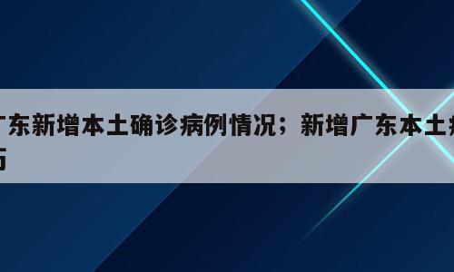 广东新增本土确诊病例情况；新增广东本土病历