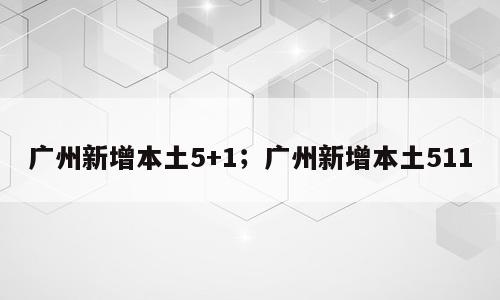 广州新增本土5+1；广州新增本土511