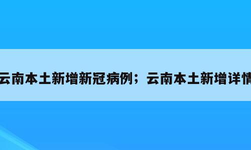 云南本土新增新冠病例；云南本土新增详情