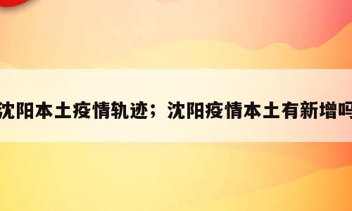 沈阳本土疫情轨迹；沈阳疫情本土有新增吗
