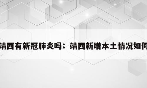 靖西有新冠肺炎吗；靖西新增本土情况如何