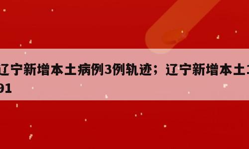 辽宁新增本土病例3例轨迹；辽宁新增本土191