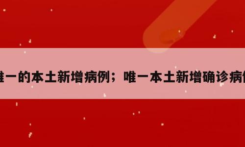 唯一的本土新增病例；唯一本土新增确诊病例