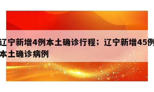 辽宁新增4例本土确诊行程；辽宁新增45例本土确诊病例