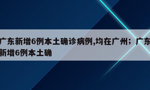 广东新增6例本土确诊病例,均在广州；广东新增6例本土确
