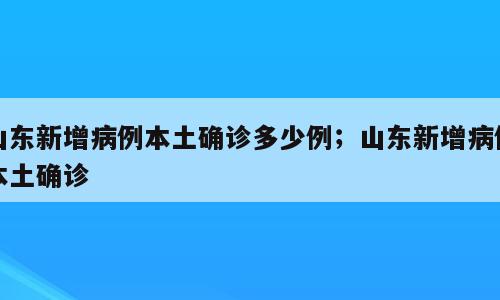 山东新增病例本土确诊多少例；山东新增病例本土确诊