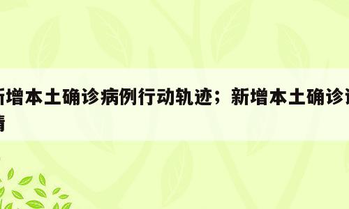 新增本土确诊病例行动轨迹；新增本土确诊详情