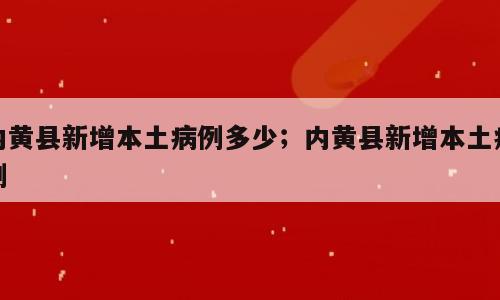 内黄县新增本土病例多少；内黄县新增本土病例