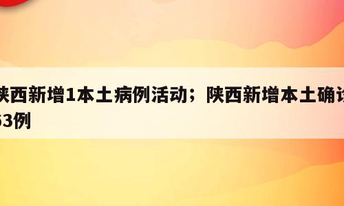 陕西新增1本土病例活动；陕西新增本土确诊63例