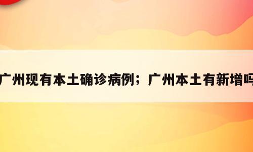 广州现有本土确诊病例；广州本土有新增吗