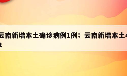 云南新增本土确诊病例1例；云南新增本土42