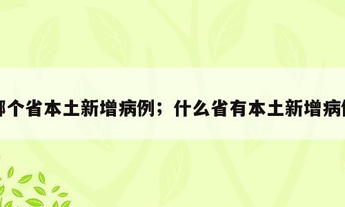 哪个省本土新增病例；什么省有本土新增病例