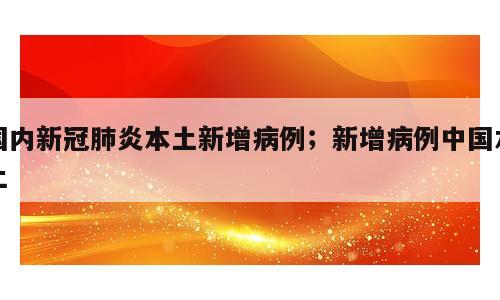 国内新冠肺炎本土新增病例；新增病例中国本土