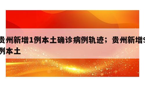 贵州新增1例本土确诊病例轨迹；贵州新增9例本土